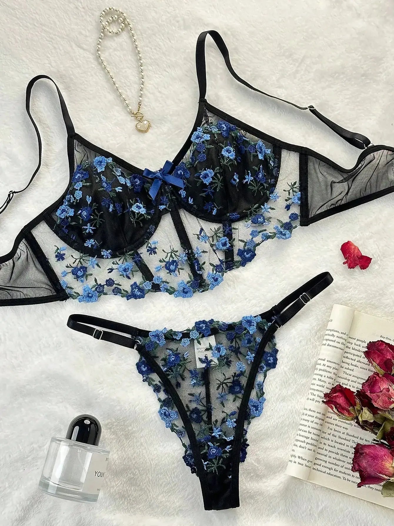 Floral Embroidery Sexy Lingerie Set | Lace Lingerie for Women - MDCURVE