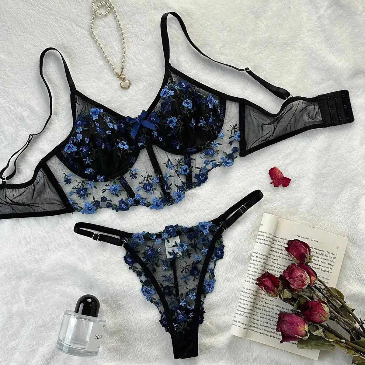 Floral Embroidery Sexy Lingerie Set | Lace Lingerie for Women - MDCURVE