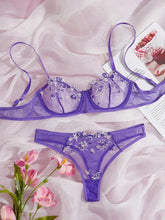 Two - Piece Embroidered Lingerie Set | Sexy Floral Lace Lingerie for Women - MDCURVE