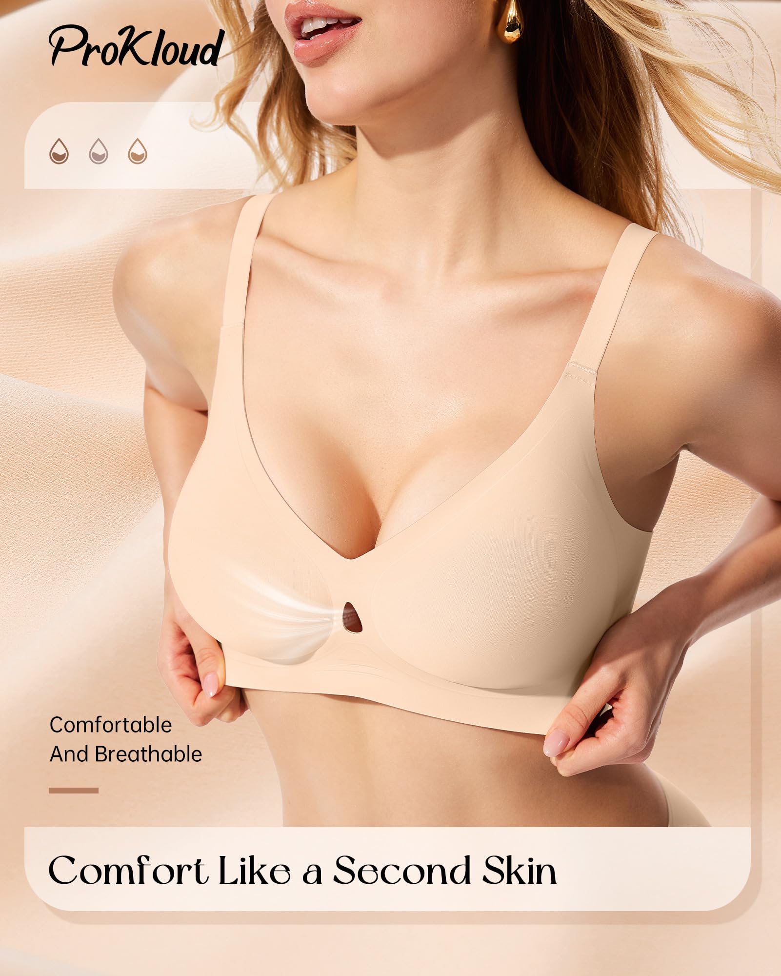 Bras for Women No Underwire Wireless Push up Full Coverage Bralettes Comfort Everyday Bra with Support and Lift - MDCURVE