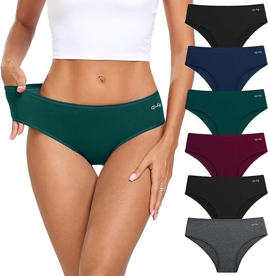 Cotton Hipster Panties | Women’s Low Rise Breathable Bikini Underwear 6 Pack - MDCURVE