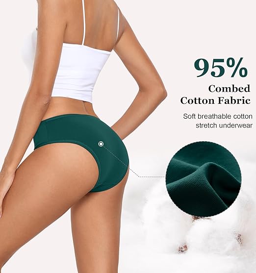 Cotton Hipster Panties | Women’s Low Rise Breathable Bikini Underwear 6 Pack - MDCURVE