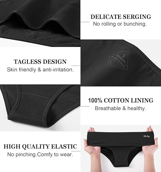 Cotton Hipster Panties | Women’s Low Rise Breathable Bikini Underwear 6 Pack - MDCURVE