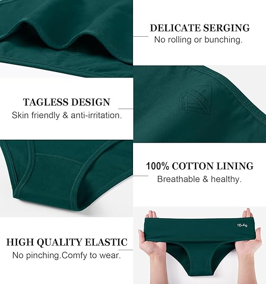 Cotton Hipster Panties | Women’s Low Rise Breathable Bikini Underwear 6 Pack - MDCURVE