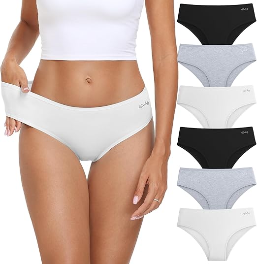Cotton Hipster Panties | Women’s Low Rise Breathable Bikini Underwear 6 Pack - MDCURVE