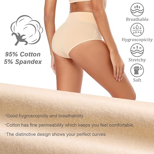 Cotton Underwear for Women | High Waisted Full Coverage Panties Plus Size - MDCURVE