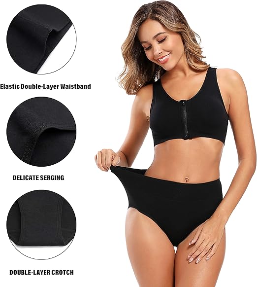 Cotton Underwear for Women | High Waisted Full Coverage Panties Plus Size - MDCURVE