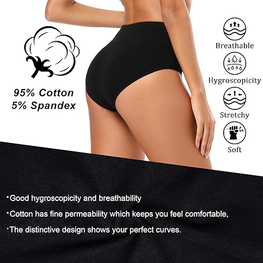 Cotton Underwear for Women | High Waisted Full Coverage Panties Plus Size - MDCURVE