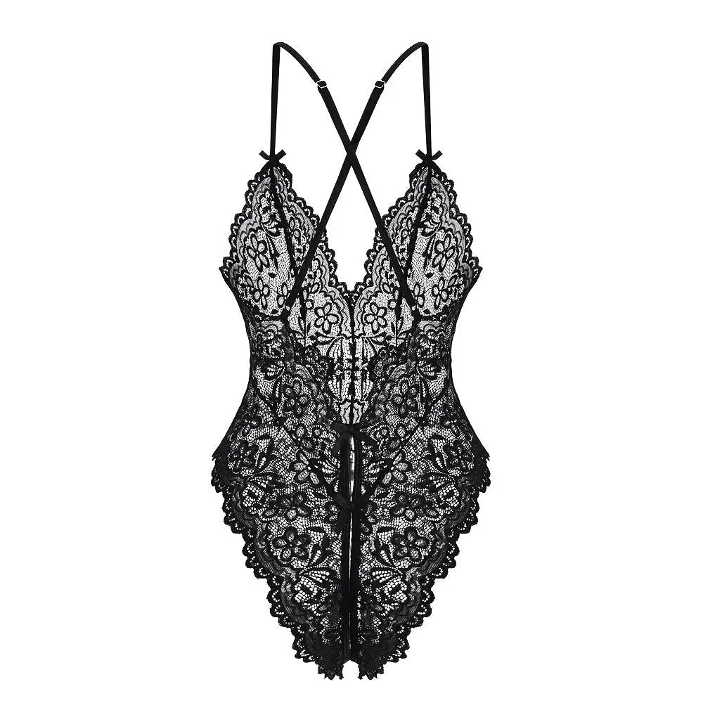 Crotchless Lingerie Net | Lace Teddy | Jumpsuit Style - MDCURVE