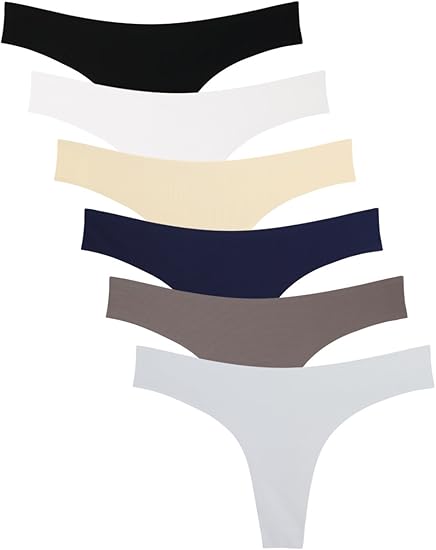Microfiber Thong Panties for Women | Low Rise No Show Seamless Underwear - MDCURVE
