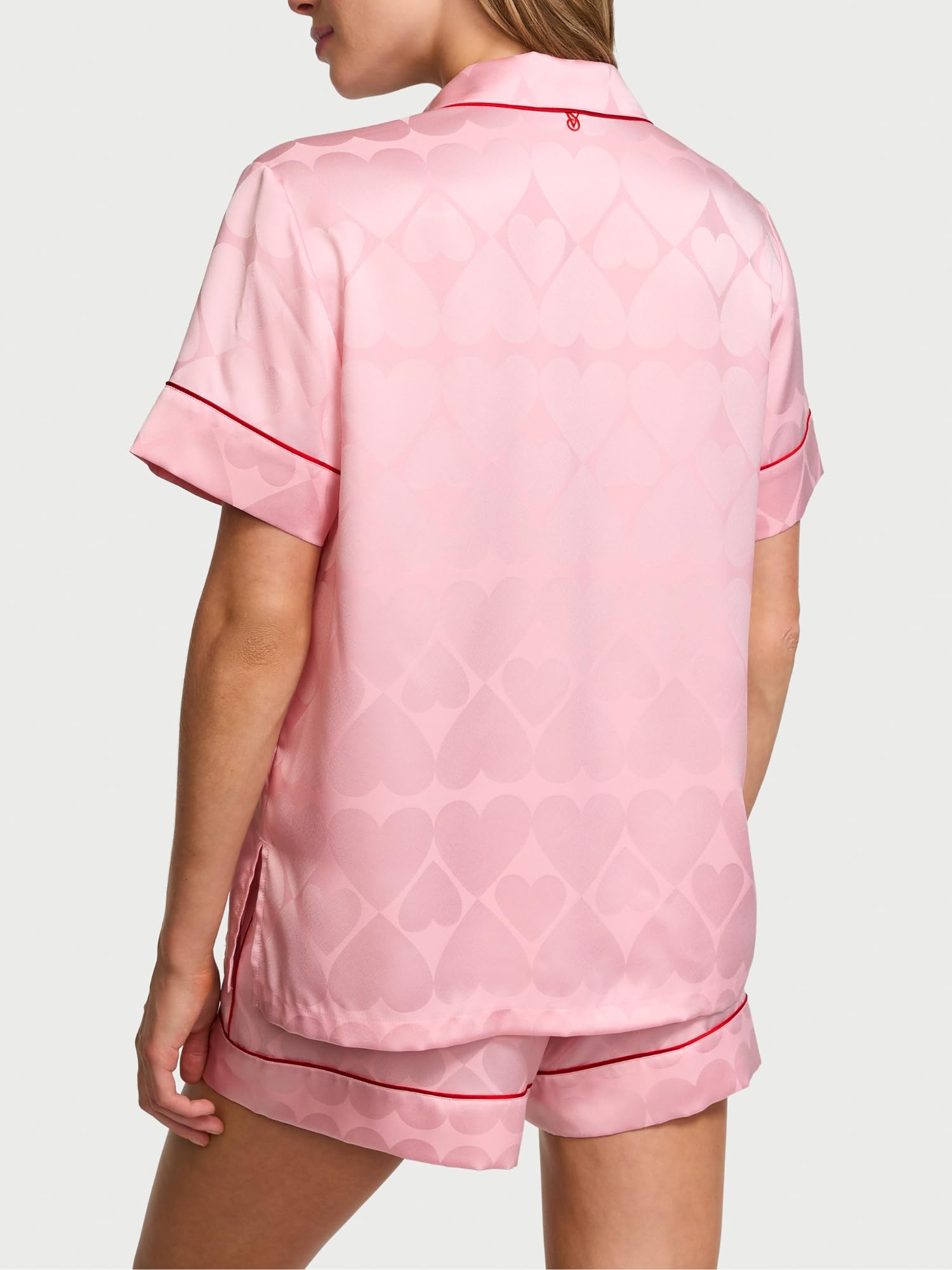 Satin Pajama Set, Short Sleeve Button Down & Shorts, Pajamas for Women - MDCURVE