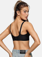Women's Deep V Bra | Push Up Bralette | Seamless Wire - Free Bra | Low Cut Plunge Bra | Comfortable T-Shirt Bra with Support - MDCURVE
