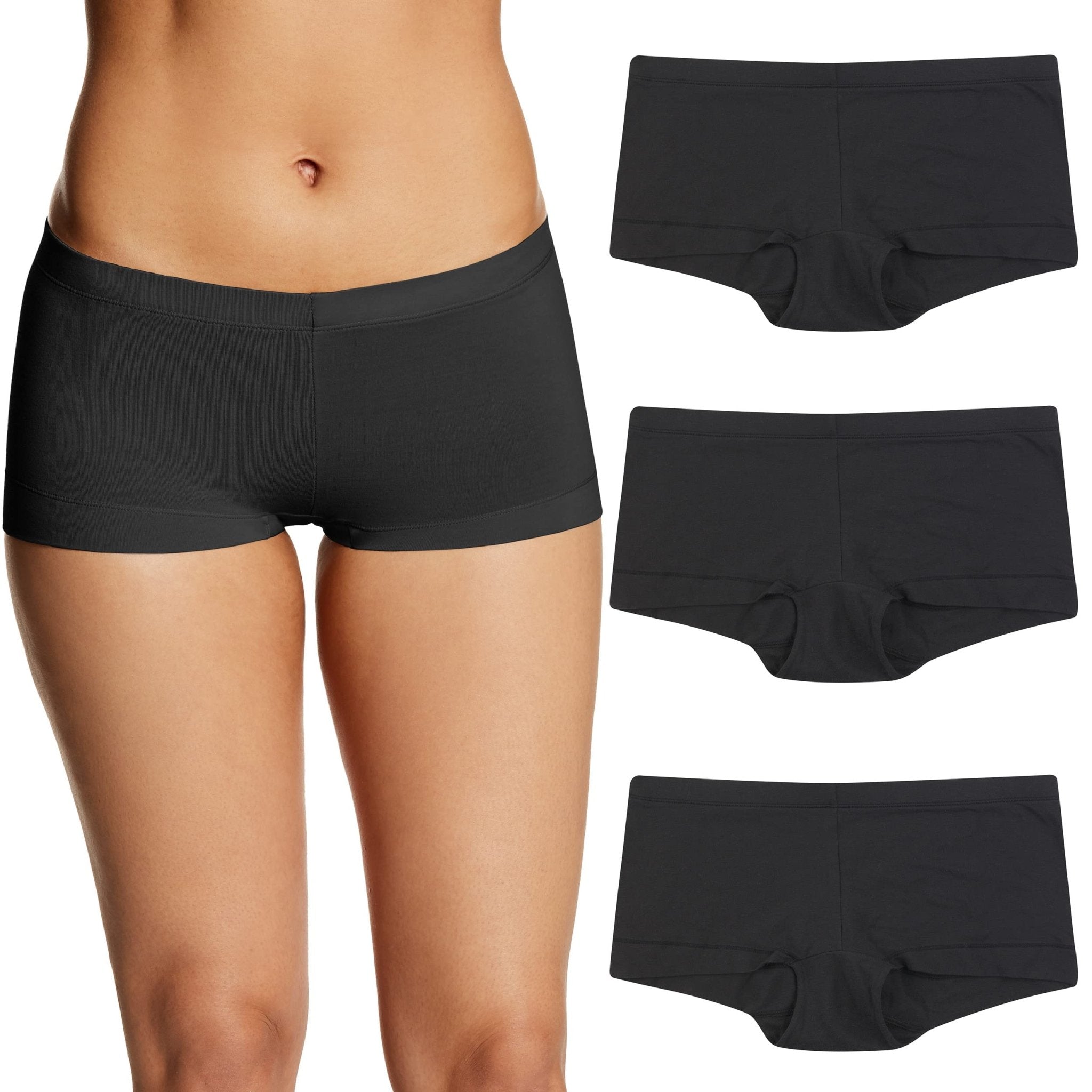 Women's Stretch Cotton Boyshort Underwear | Seamless Comfort Panties | Soft Full - Coverage Briefs 3 - Pack - MDCURVE