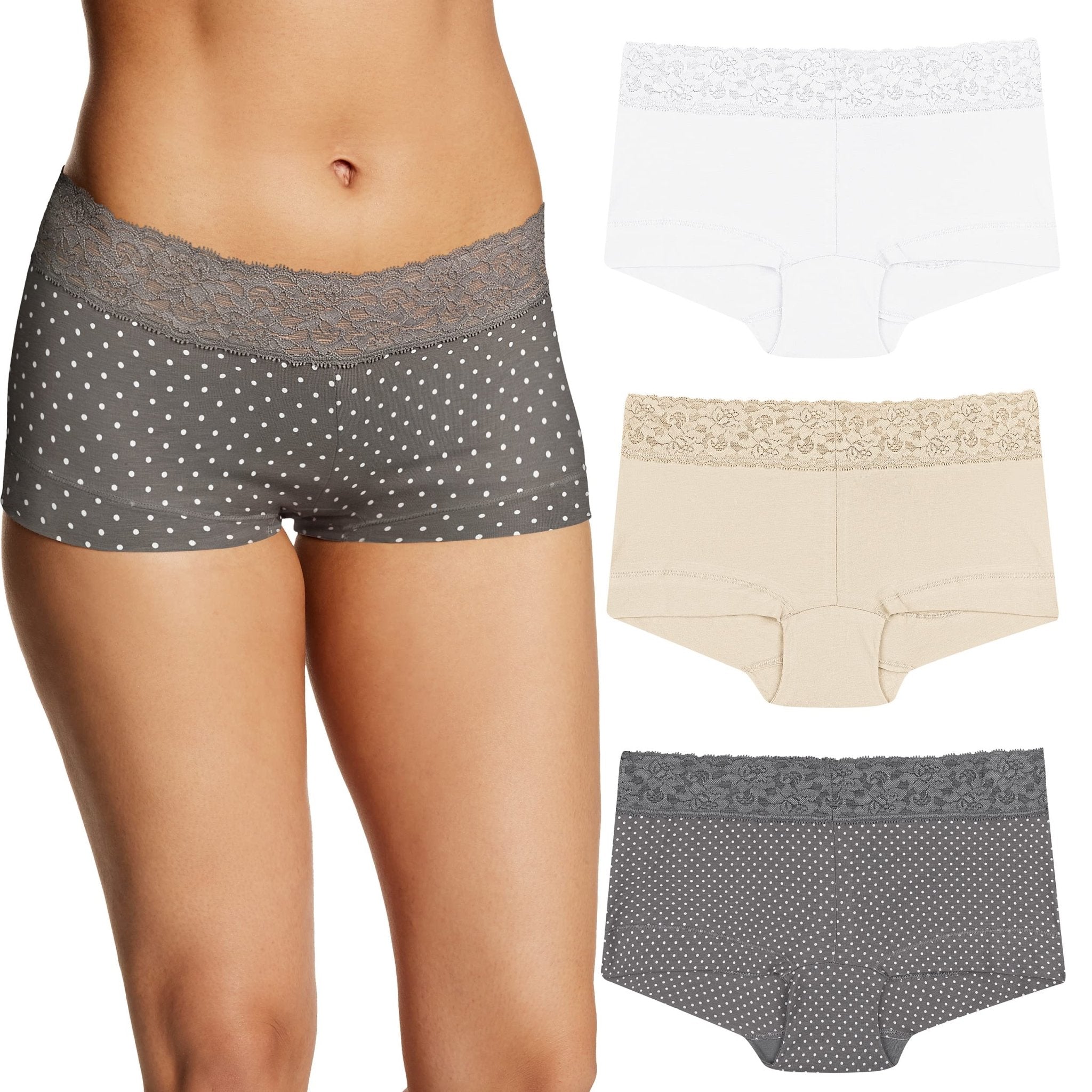 Women's Stretch Cotton Boyshort Underwear | Seamless Comfort Panties | Soft Full - Coverage Briefs 3 - Pack - MDCURVE