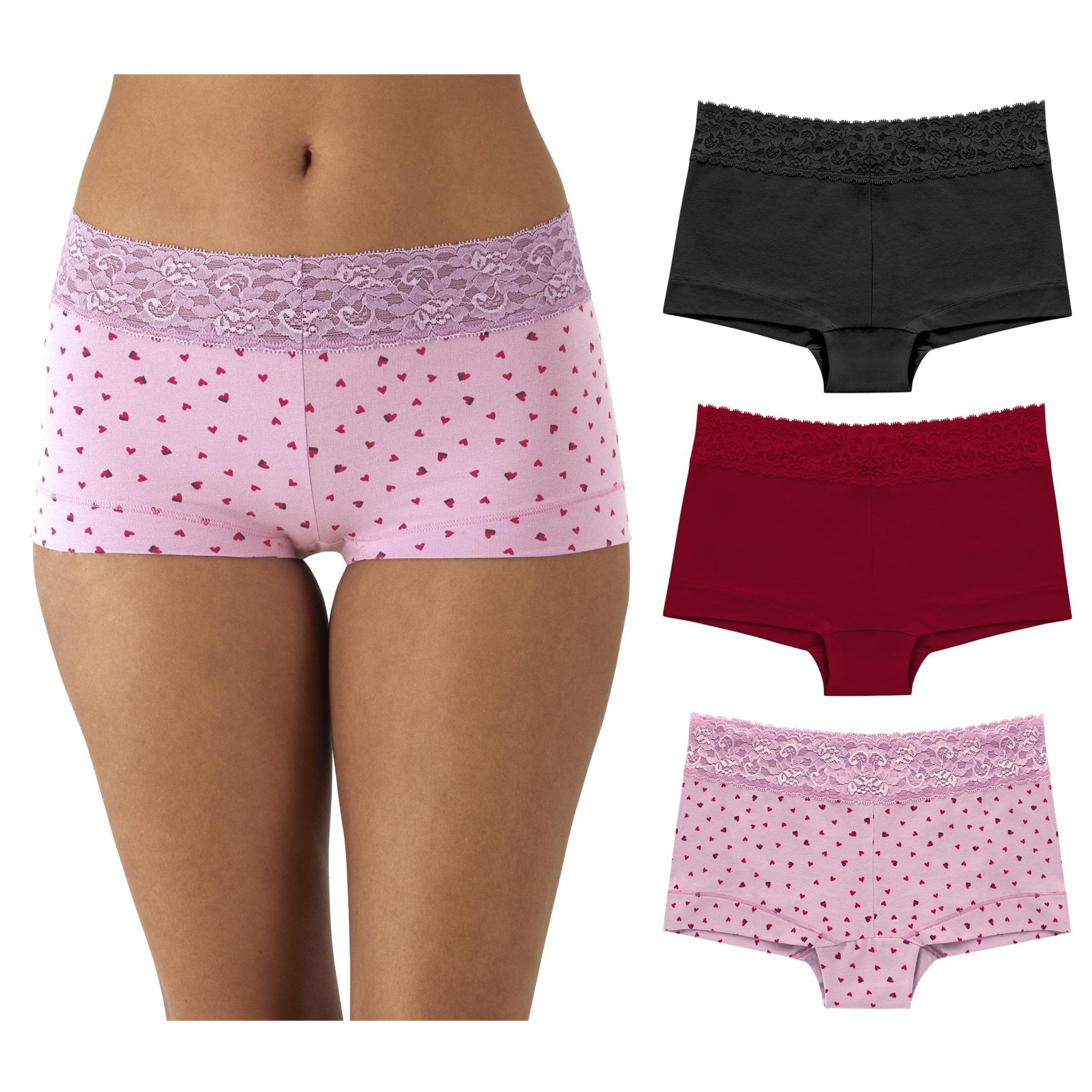 Women's Stretch Cotton Boyshort Underwear | Seamless Comfort Panties | Soft Full - Coverage Briefs 3 - Pack - MDCURVE