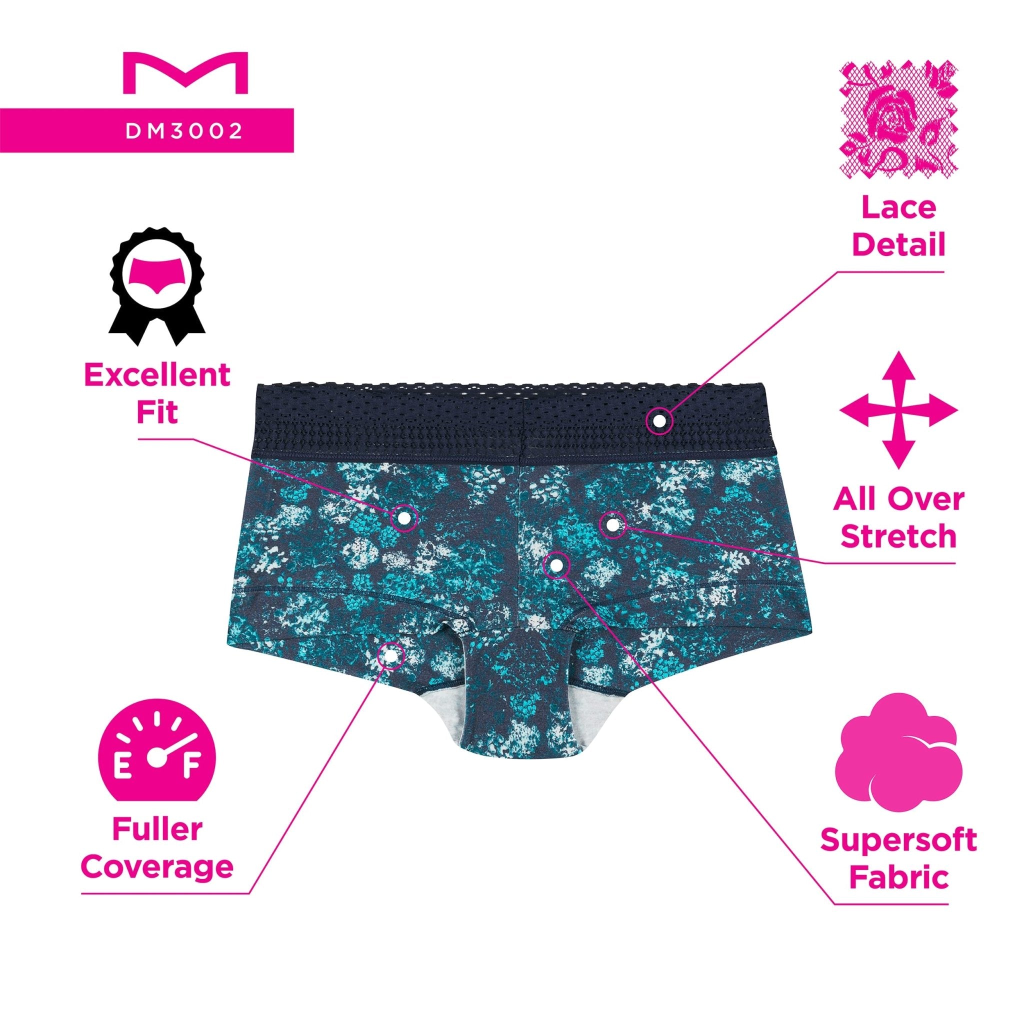 Women's Stretch Cotton Boyshort Underwear | Seamless Comfort Panties | Soft Full - Coverage Briefs 3 - Pack - MDCURVE