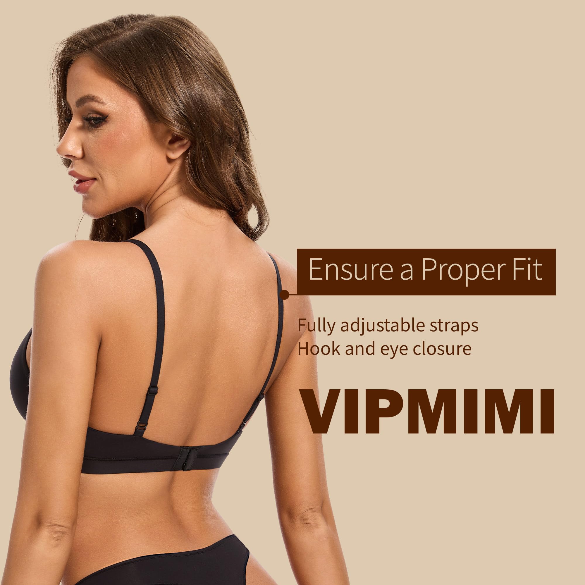 Women's Triangle Bralette Plunge Unlined Seamless Bra No Underwire Sexy Comfortable T-Shirt Everyday Bra - MDCURVE