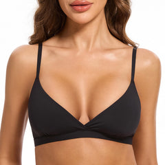 Women's Triangle Bralette Plunge Unlined Seamless Bra No Underwire Sexy Comfortable T-Shirt Everyday Bra - MDCURVE
