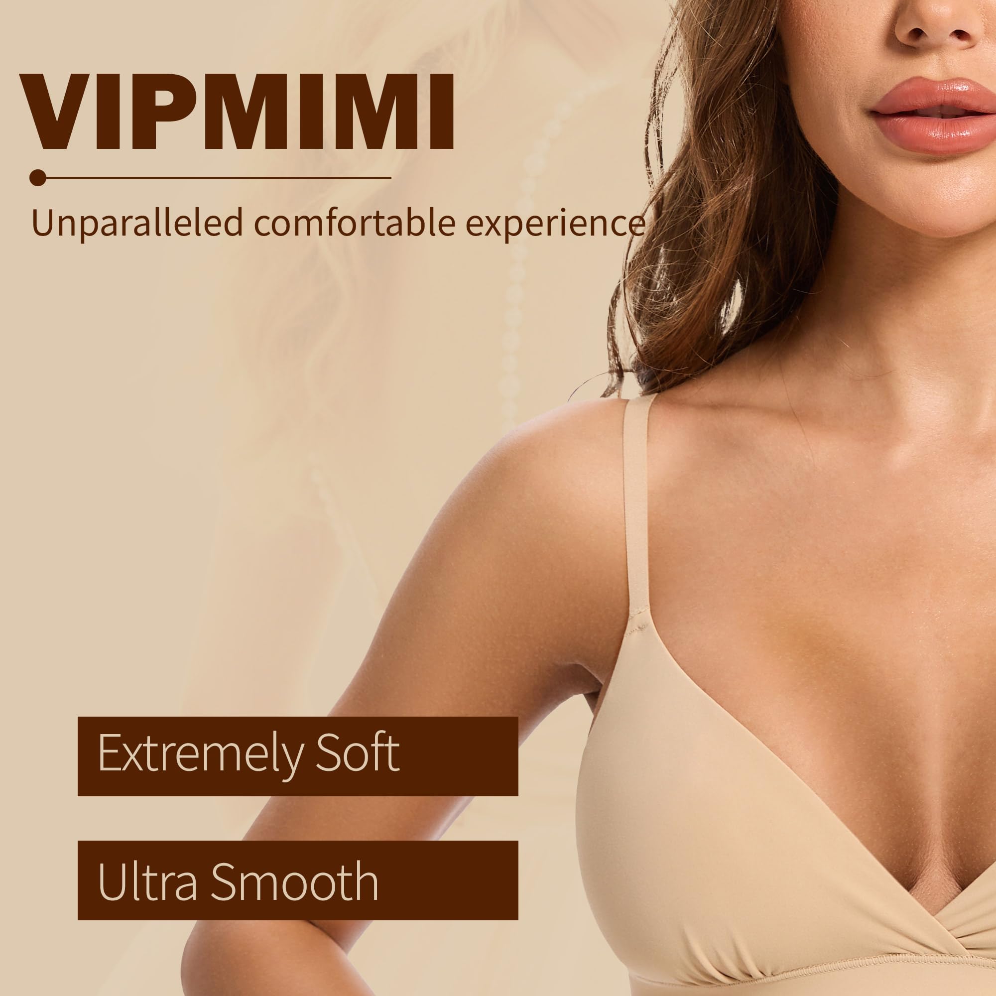 Women's Triangle Bralette Plunge Unlined Seamless Bra No Underwire Sexy Comfortable T-Shirt Everyday Bra - MDCURVE