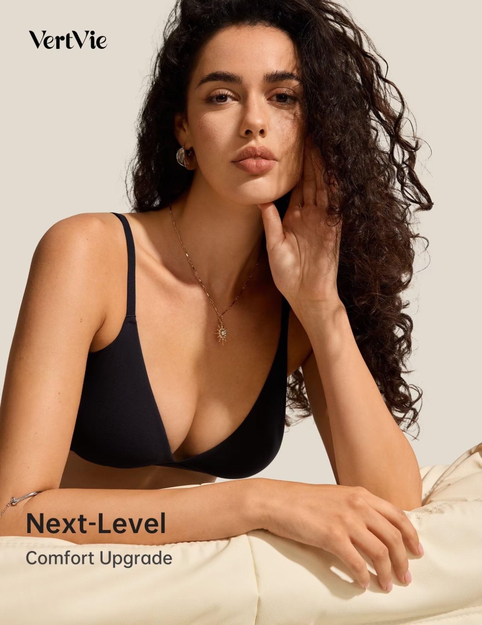 Womens Wireless Triangle Bralette Plunge Unlined Seamless Bras No Underwire Sexy Comfortable Unpadded Everyday Bra - MDCURVE