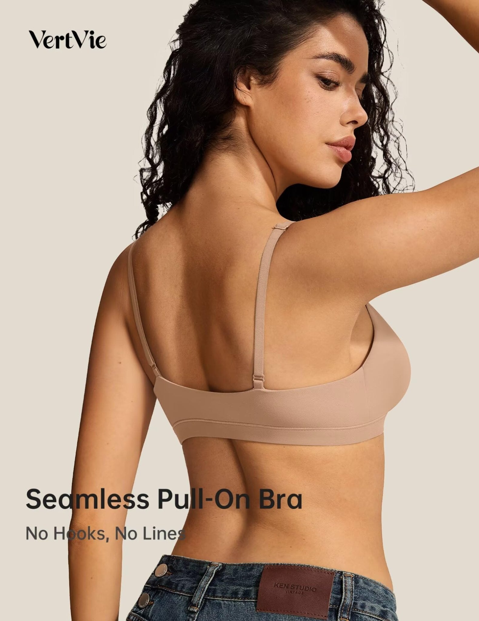 Womens Wireless Triangle Bralette Plunge Unlined Seamless Bras No Underwire Sexy Comfortable Unpadded Everyday Bra - MDCURVE